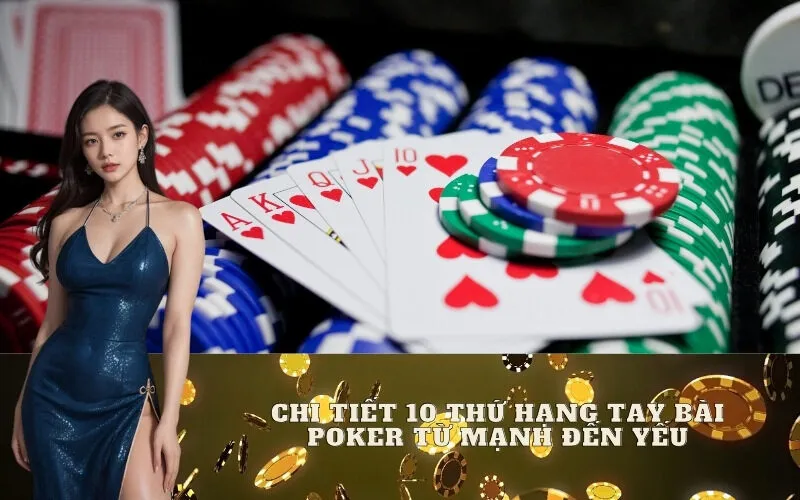 Chi tiết 10 Thứ hạng tay bài Poker từ Mạnh đến Yếu
